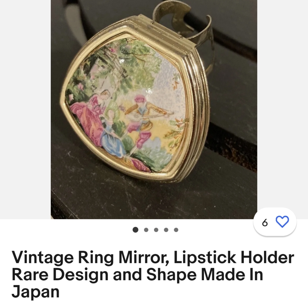 Vintage ring lipstick mirror